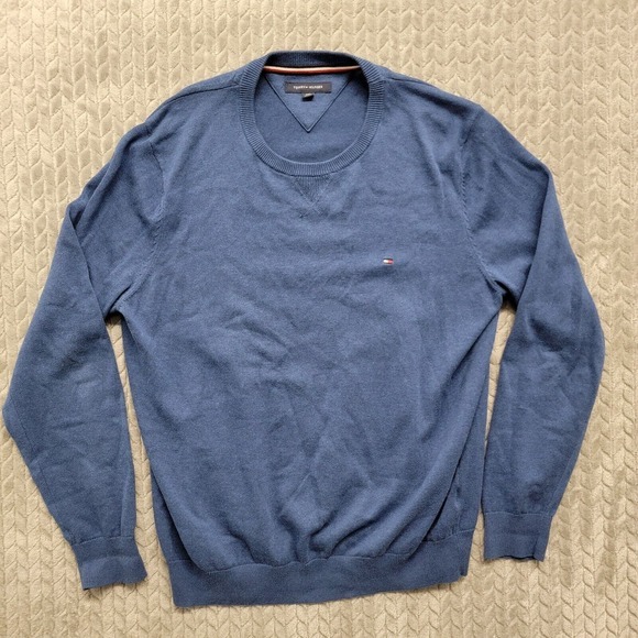 Tommy Hilfiger‎ Crew Neck Pullover Sweater Mens Size Large Blue - Picture 1 of 10